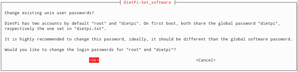 DietPi Unix Password