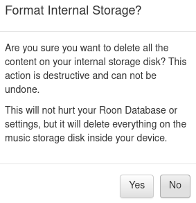 ROCK format internal storage